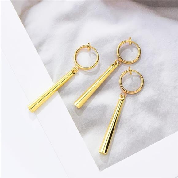 3pcs Golden Simple Anime Style Ear Clip Earrings  For Girls & Boys, New! - Picture 1 of 7